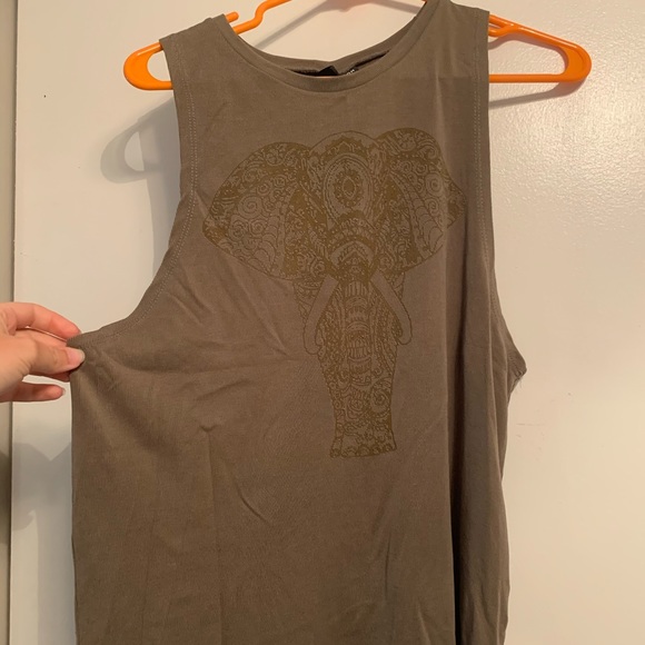 SOLD Green boho elephant tank - Picture 1 of 4